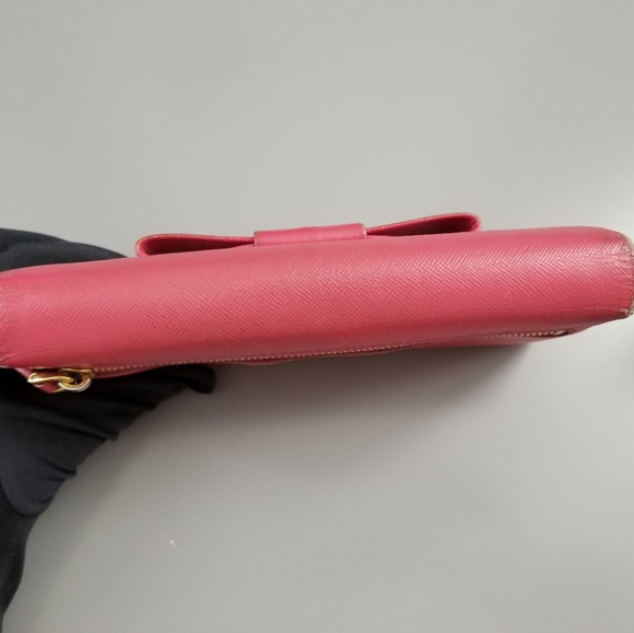 PRADA Beautiful Classic Flap Large Bow Wallet/ Italy - Picture 4 of 16